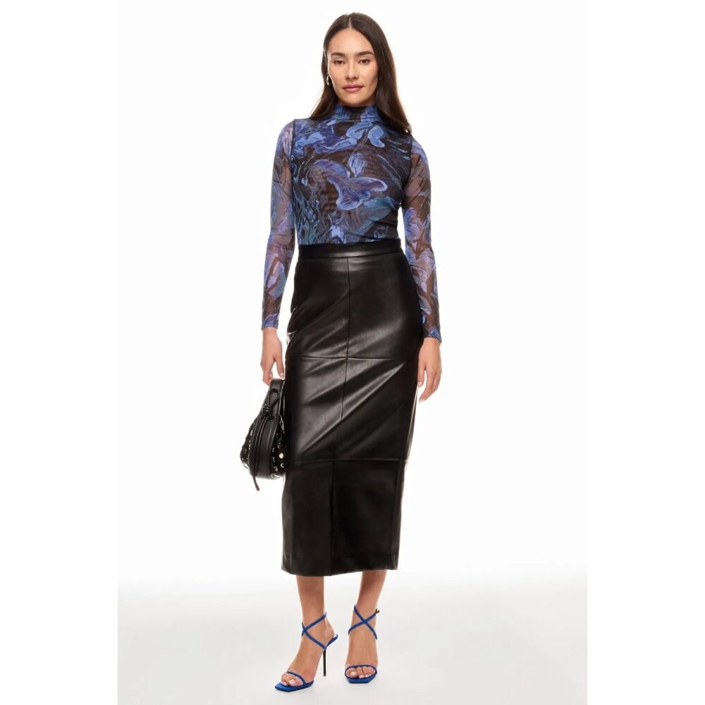 Prabal Gurung Blue and Black Sheer Top